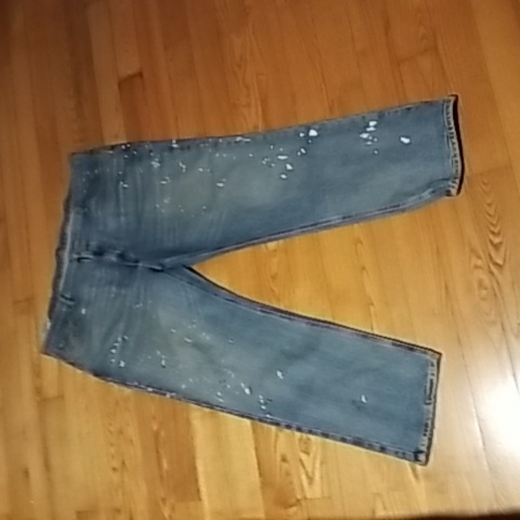 MENS LEVIS 42 X 30 SPLATTERED JEANS - Picture 1 of 5